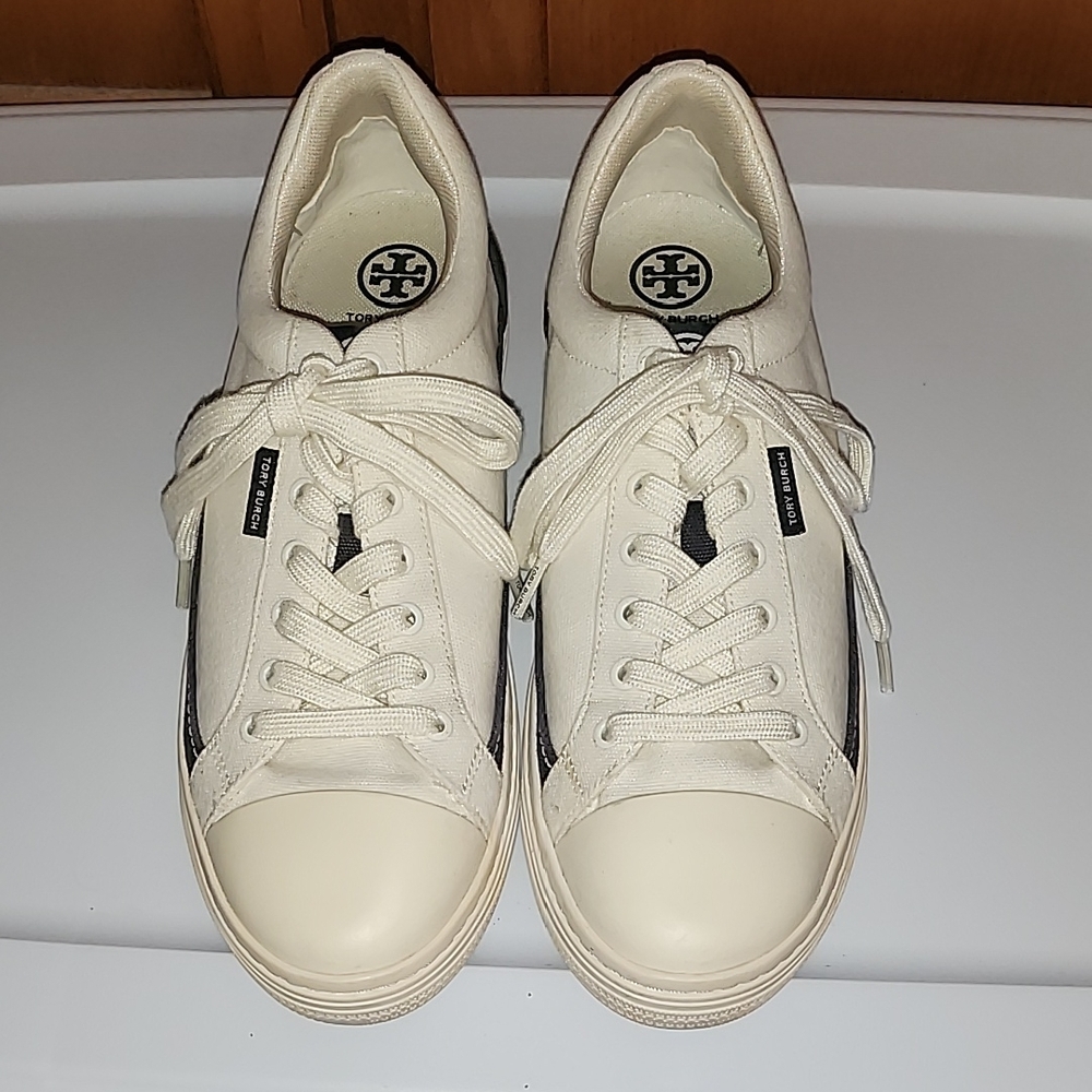 Tory Burch Navy And White Sneakers